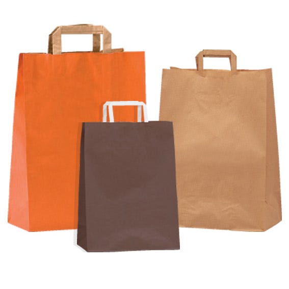 Shopper di carta con maniglie piatte