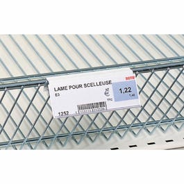 Porta etichette adesive per cesto filo bianco 100 x 40mm Porta etichette adesive per cesto filo bianco 100 x 40mm