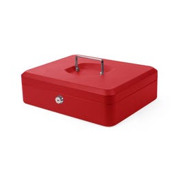 Cassa per monete rossa con serratura 33x23,5x9cm + 2 chiavi Cassa per monete rossa con serratura 33x23,5x9cm + 2 chiavi