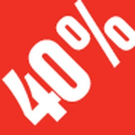Adesivo sconto -40% 3,3x3,3cm rosso/bianco - per 500 Adesivo sconto -40% 3,3x3,3cm rosso/bianco - per 500