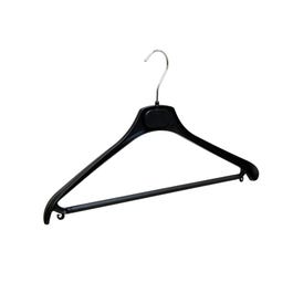 Gruccia plastica nera con barra e ganci 46cm - Pack da 50 Gruccia plastica nera con barra e ganci 46cm - Pack da 50