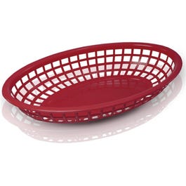 Cesto ovale polipropilene rosso 24x15x4,5cm - Confez. da 12 Cesto ovale polipropilene rosso 24x15x4,5cm - Confez. da 12
