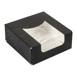 Scatola cartone The Pack finestra nero nano micro cartone ondulato 10x10x4cm x50 Scatola cartone The Pack finestra nero nano micro cartone ondulato 10x10x4cm x50