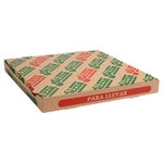 Scatola pizza The Pack cartone micro naturale, verde e rosso 36x36x4cm x100