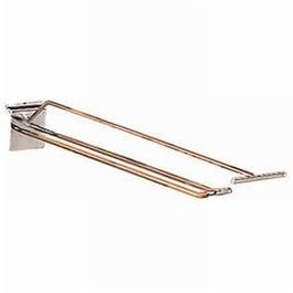 Gancio doppio 30 cm con portaprezzi T cromato - Pack da 10 Gancio doppio 30 cm con portaprezzi T cromato - Pack da 10