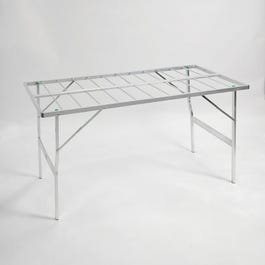 Banco da mercato dritto pieghevole in alluminio Dim.150 x 80 x 80 cm Banco da mercato dritto pieghevole in alluminio Dim.150 x 80 x 80 cm