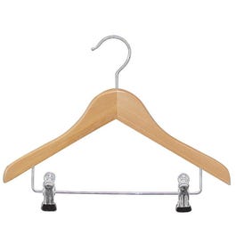 Gruccia bambino legno antiscivolo con pinze 32 cm Pack da 6 Gruccia bambino legno antiscivolo con pinze 32 cm Pack da 6