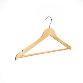Gruccia legno con barra e tacche 44 cm Ecoline - Pack da 6 Gruccia legno con barra e tacche 44 cm Ecoline - Pack da 6