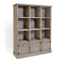 Buffet alto Héritage 9 scomparti 3 porte pino 119x39x150cm Buffet alto Héritage 9 scomparti 3 porte pino 119x39x150cm