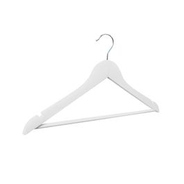 Gruccia legno bianco con barra e tacche 44 cm Ecoline - Pack da 6 Gruccia legno bianco con barra e tacche 44 cm Ecoline - Pack da 6