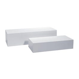 Set di 2 pedane bianche 100x45x30cm + 75x40x20cm Set di 2 pedane bianche 100x45x30cm + 75x40x20cm