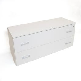 Mobile 2 cassetti + serratura bianco 120x42x51cm Mobile 2 cassetti + serratura bianco 120x42x51cm