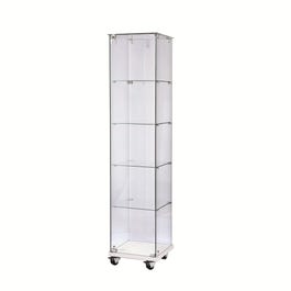 Vetrinetta 4 mensole fisse e base bianca e serratura L40 x P40 x A180cm Vetrinetta 4 mensole fisse e base bianca e serratura L40 x P40 x A180cm
