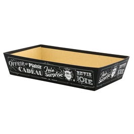 Cestino in cartone rettangolare nero vintage 33x20x7cm Cestino in cartone rettangolare nero vintage 33x20x7cm
