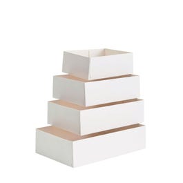 Scatoletta pasticceria in cartone bianco 13x10x5cm - Pack da 100 Scatoletta pasticceria in cartone bianco 13x10x5cm - Pack da 100
