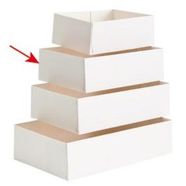 Scatoletta pasticceria in cartone bianco 16x12x5cm - Pack da 100 Scatoletta pasticceria in cartone bianco 16x12x5cm - Pack da 100