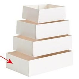 Scatoletta pasticceria in cartone bianco 18x12x5cm - Pack da 100 Scatoletta pasticceria in cartone bianco 18x12x5cm - Pack da 100