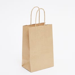Sacchetto di carta kraft con manici ritorti marrone 14x8.5x21.5cm - da 50 Sacchetto di carta kraft con manici ritorti marrone 14x8.5x21.5cm - da 50