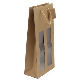 Busta 2 bottiglie con finestra - Lungh. 18 x prof. 9 x alt. 38 cm - Pack da 1 Busta 2 bottiglie con finestra - Lungh. 18 x prof. 9 x alt. 38 cm - Pack da 1