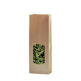 Sacchetto kraft avana con finestra Dim. 10x5,5X28,5cm - Pack da 100 Sacchetto kraft avana con finestra Dim. 10x5,5X28,5cm - Pack da 100