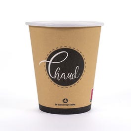 Gobelet in cartone bevanda calda e fredda stampato 25cl Ø8x9,10cm - per 50 Gobelet in cartone bevanda calda e fredda stampato 25cl Ø8x9,10cm - per 50