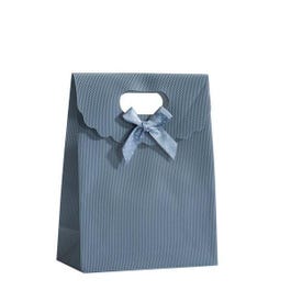 Busta regalo grigio con fiocco 12 x 6 x 16 cm - Pack da 10 Busta regalo grigio con fiocco 12 x 6 x 16 cm - Pack da 10