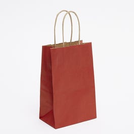 Sacchetto di carta kraft liscio con manici ritorti rosso 14x8,5x21,5cm - da 50 Sacchetto di carta kraft liscio con manici ritorti rosso 14x8,5x21,5cm - da 50