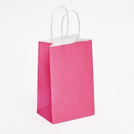 Sacchetto di carta kraft fucsia con manici ritorti 14x8,5x21,5cm - da 50 Sacchetto di carta kraft fucsia con manici ritorti 14x8,5x21,5cm - da 50