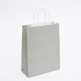 Sacchetto di carta kraft grigio con manici ritorti 22x10x29cm - da 50 Sacchetto di carta kraft grigio con manici ritorti 22x10x29cm - da 50