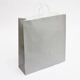 Sacchetto di carta kraft grigio con manici ritorti 45x15x49cm - da 50 Sacchetto di carta kraft grigio con manici ritorti 45x15x49cm - da 50