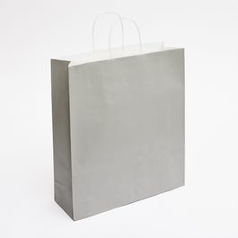 Sacchetto di carta kraft grigio con manici ritorti 36x12x41cm - da 50 Sacchetto di carta kraft grigio con manici ritorti 36x12x41cm - da 50