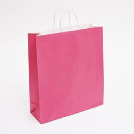 Sacchetto di carta kraft fucsia con manici ritorti 36x12x41cm - da 50 Sacchetto di carta kraft fucsia con manici ritorti 36x12x41cm - da 50
