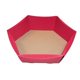 Cestino esagonale rosso lungh. 32 x prof. 26 x alt.12cm - Pack da 10 Cestino esagonale rosso lungh. 32 x prof. 26 x alt.12cm - Pack da 10