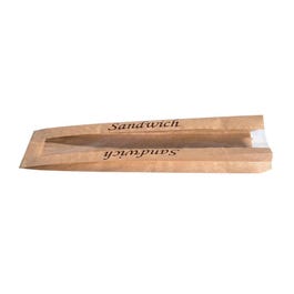 Sacchetto sandwich in kraft marrone con finestra in 10+3,5x34cm - Pack da 1000 Sacchetto sandwich in kraft marrone con finestra in 10+3,5x34cm - Pack da 1000