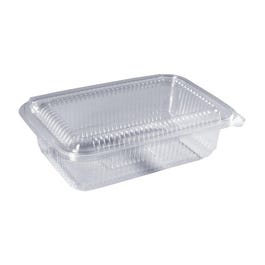 Vaschetta cibi freddi coperchio a cerniera 750ml 17,3x10,7x4,9cm - Pack da 50 Vaschetta cibi freddi coperchio a cerniera 750ml 17,3x10,7x4,9cm - Pack da 50