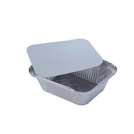 Vaschetta alluminio 1500ml + coperchio 25x13,3x7cm - Pack da 100 Vaschetta alluminio 1500ml + coperchio 25x13,3x7cm - Pack da 100