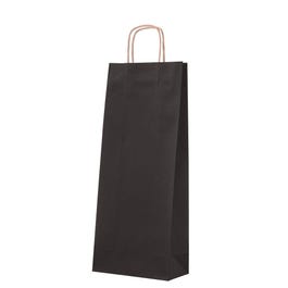Borsa 2 bottiglie nero manici ritorti Dim. 18x39+8,5cm - Pack da 50 Borsa 2 bottiglie nero manici ritorti Dim. 18x39+8,5cm - Pack da 50