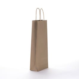 Borsa 1 bottiglia kraft marrone manici ritorti 14x39+8,5cm - per 200 Borsa 1 bottiglia kraft marrone manici ritorti 14x39+8,5cm - per 200