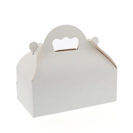 Scatola pasticceria bianca con manico Dim. 10x18+7cm - Pack da 50 Scatola pasticceria bianca con manico Dim. 10x18+7cm - Pack da 50