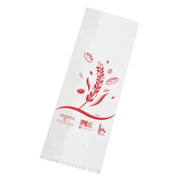 Sacchetti in mazzetti di pane tagliato N° 6 rosso 16x60+5cm - da 200 Sacchetti in mazzetti di pane tagliato N° 6 rosso 16x60+5cm - da 200