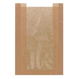 Borsa per pane con finestra kraft marrone 23x34+5cm - per 1000 Borsa per pane con finestra kraft marrone 23x34+5cm - per 1000