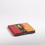 Scatola pizza kraft micro ondulato tricolore deco 29x29+3.5cm - Pack da 100