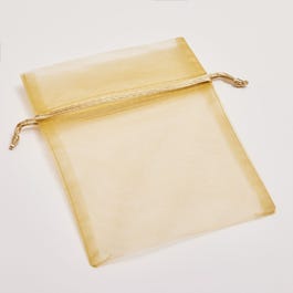 Sacchetto organza oro L12 x A17cm - Pack da 10 Sacchetto organza oro L12 x A17cm - Pack da 10