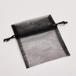 Sacchetto in organza nero L9 x A12cm - per 10 Sacchetto in organza nero L9 x A12cm - per 10