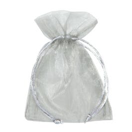 Sacchetto in organza argento L12 x A17cm - per 10 Sacchetto in organza argento L12 x A17cm - per 10