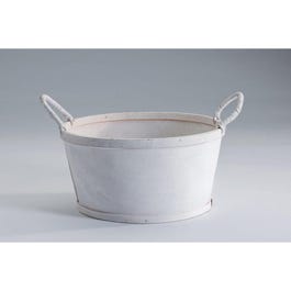 Cestino tondo bianco con due manici L.23 x P.23 xA.10 cm Cestino tondo bianco con due manici L.23 x P.23 xA.10 cm